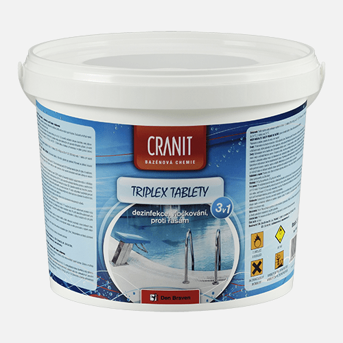 Cranit Triplex tablety - dezinfekce, proti řasám, vločkování, kbelík, 2,4 kg