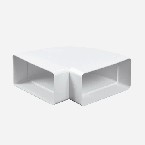 Koleno vodorovné ploché 90°, 55 mm x 110 mm, plastové