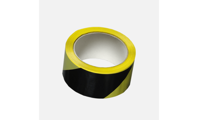 Výprodej - 22873 Lepicí páska výstražná, 50 mm x 66 m, černo žlutá, pravá