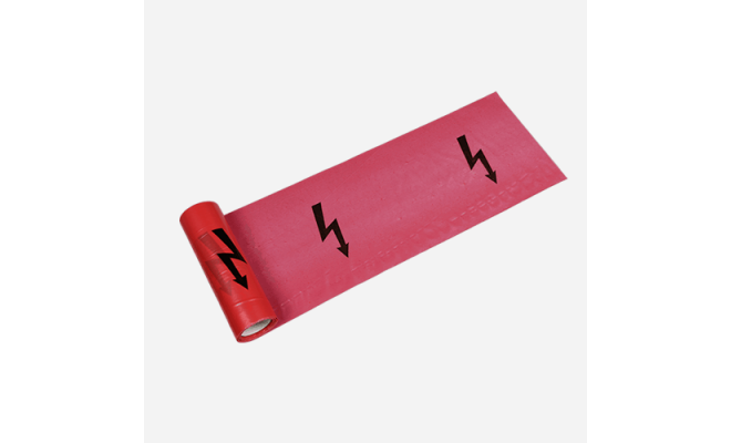 Výstražná fólie 22 cm × 0,08 mm, délka 20 m červená - ELEKTŘINA
