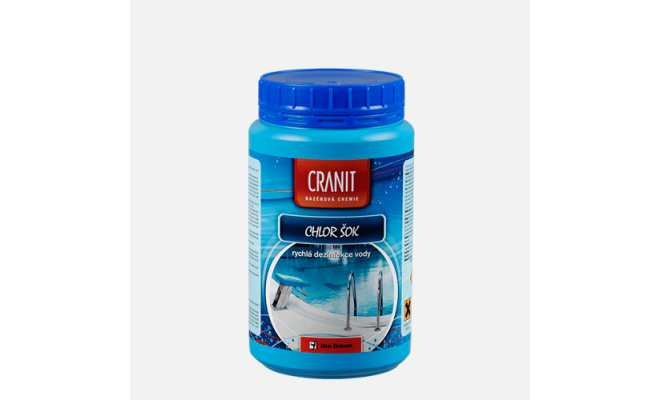 Cranit Chlor šok - rychlá dezinfekce vody, dóza, 1 kg