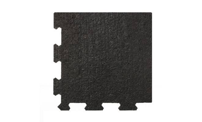 Černá pryžová modulární fitness deska (roh) SF1050, FLOMA - délka 95,6 cm, šířka 95,6 cm a výška 0,8 cm