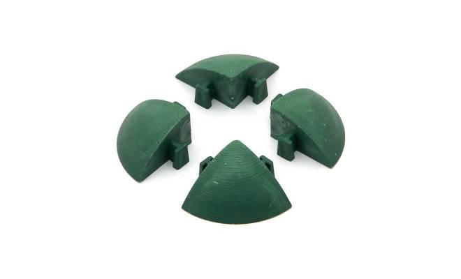 Zelený plastový rohový nájezd pro terasové dlaždice Linea Easy - délka 5,4 cm, šířka 5,4 cm a výška 2,5 cm - 4 ks