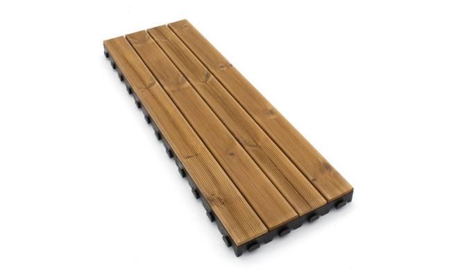 Hnědá dřevoplastová terasová dlaždice Linea Combi-Wood - délka 40 cm, šířka 118 cm a výška 6,5 cm