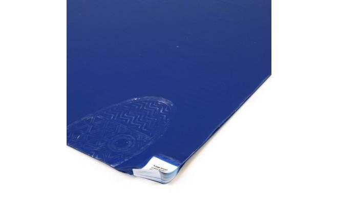 Modrá lepící dezinfekční antibakteriální dekontaminační rohož Antibacterial Sticky Mat, FLOMA - délka 45 cm a šířka 115 cm - 60 listů
