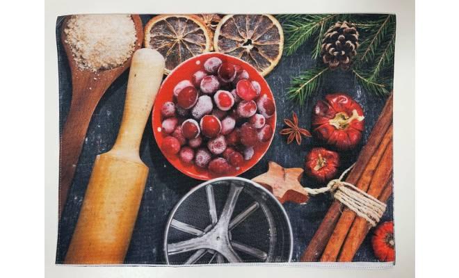 Ubrus běhoun 120 x 40 cm vzor 04 tmavý - ovoce