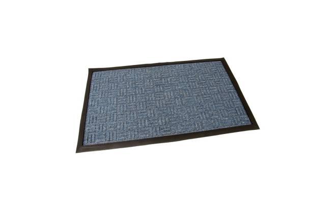 Modrá textilní vstupní venkovní čistící rohož Criss Cross, FLOMA - délka 45 cm, šířka 75 cm a výška 1 cm