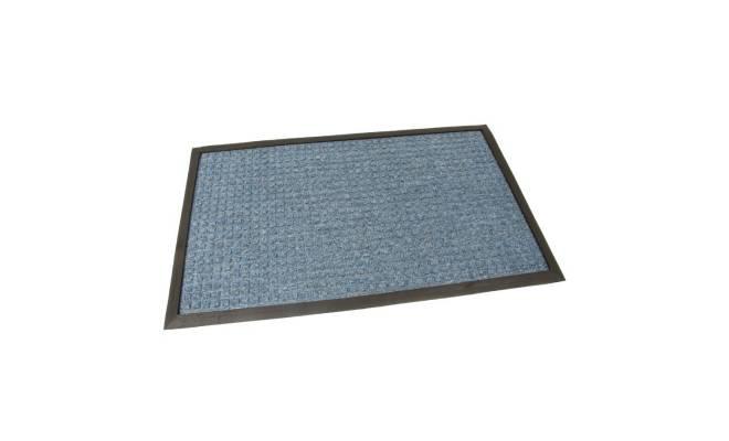 Modrá textilní vstupní venkovní čistící rohož Little Squares, FLOMA - délka 45 cm, šířka 75 cm a výška 1 cm