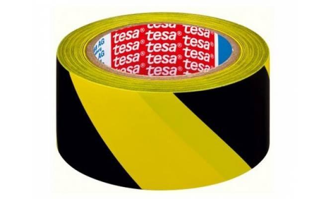 Páska výstražná 50mmx33m ŽL-ČER samolepicí TESA